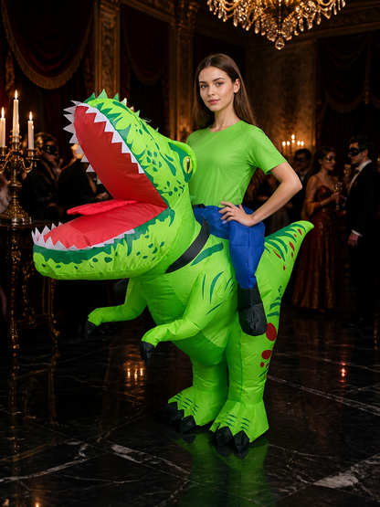 Dinosaur Inflatable Costume for Halloween, Full Body Blow Up Suit with Tail Costumes detail