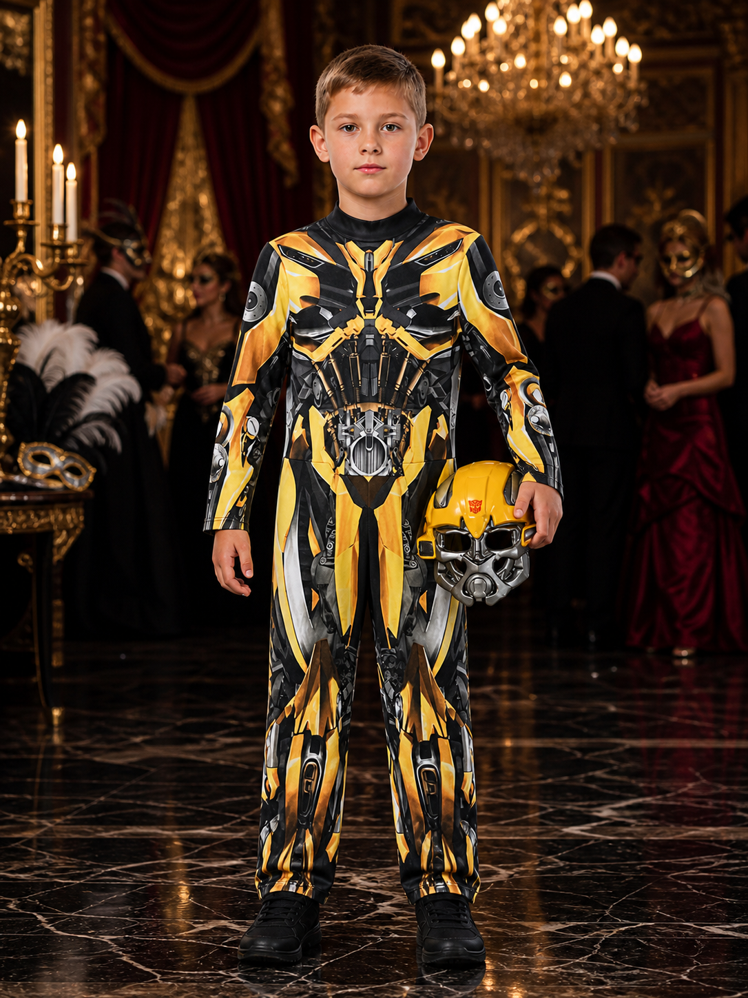 Bumblebee Halloween Costume Jumpsuit with Helmet