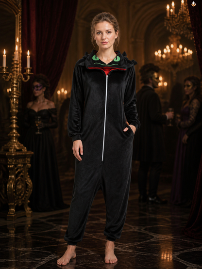 Black Dragon Animal Jumpsuit Costume, Hooded Long-Sleeve One-Piece Outfit Costumes detail