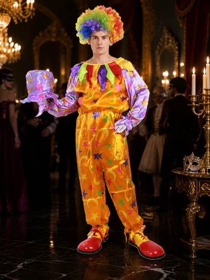 Clown Costume Jumpsuit with Stars for Halloween Costumes detail