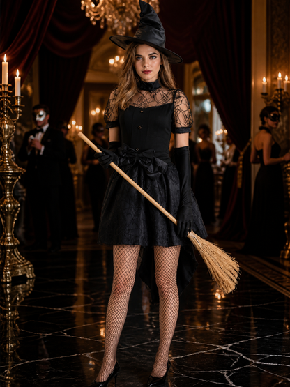 Women's Witch Costume with Hat and Gloves Costume Headwear detail