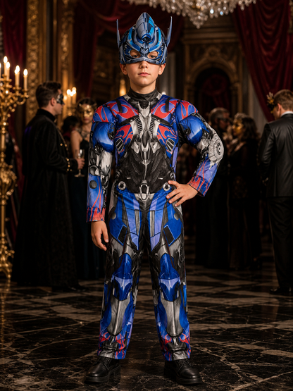 Kids Optimus Prime Costume Set, Robot Armor Jumpsuit With Character Hood Costumes detail
