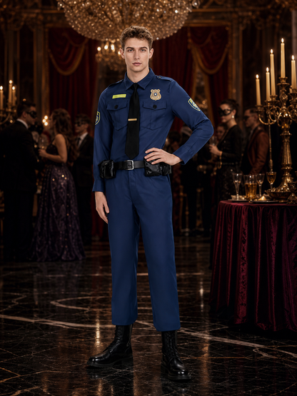Rabbit Police Officer Costume Set with Badge, Belt, and Necktie - Halloween Costumes detail