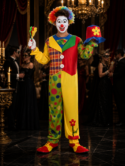 Printed Clown Jumpsuit for Cosplay and Carnival
