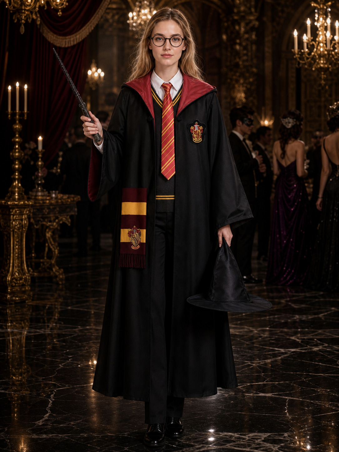 Hooded Wizard Robe with Hat for Cosplay Costume Headwear detail