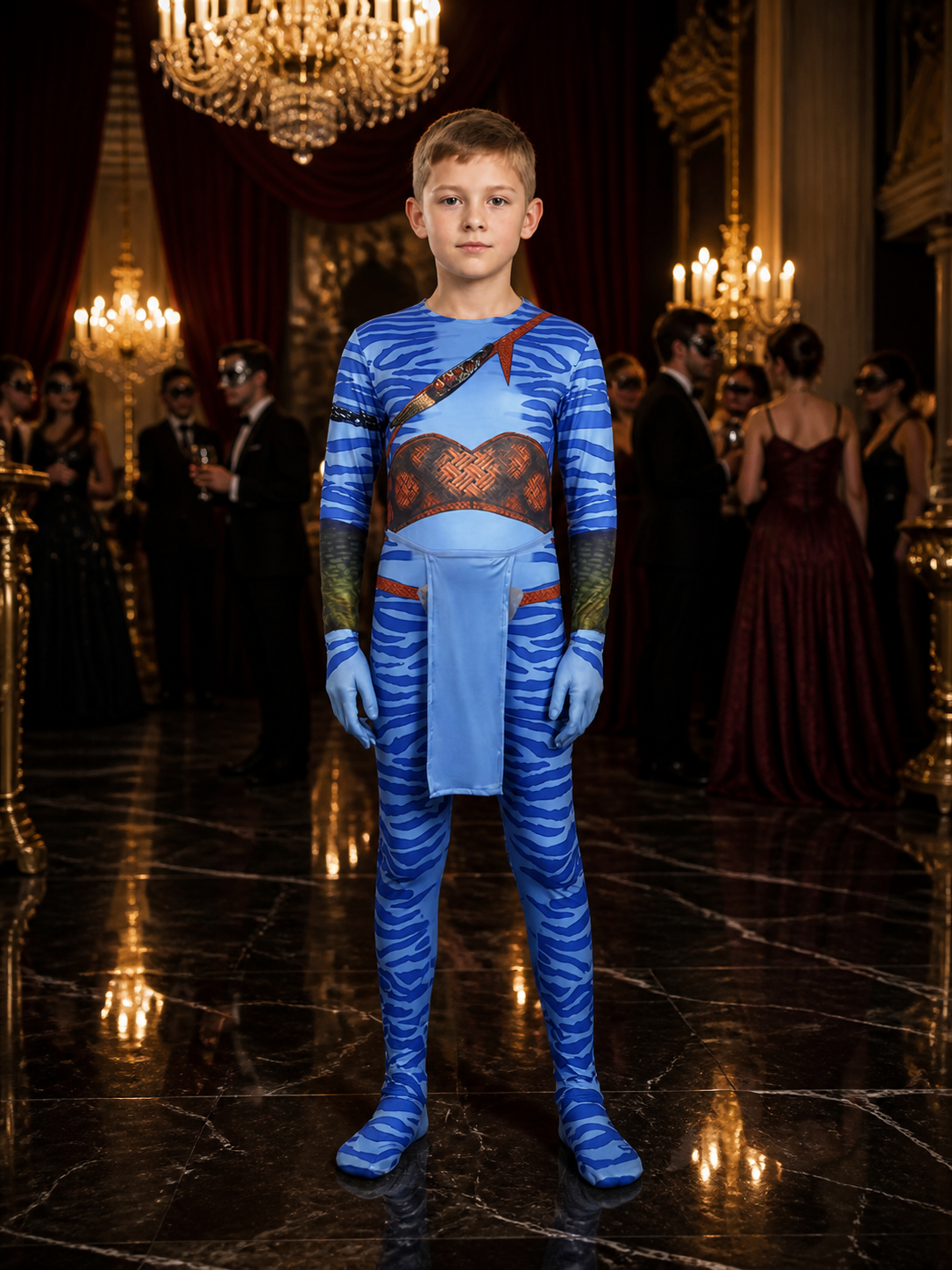 Avatar One-Piece Costume with Belt for Cosplay and Stage Performances Costumes detail