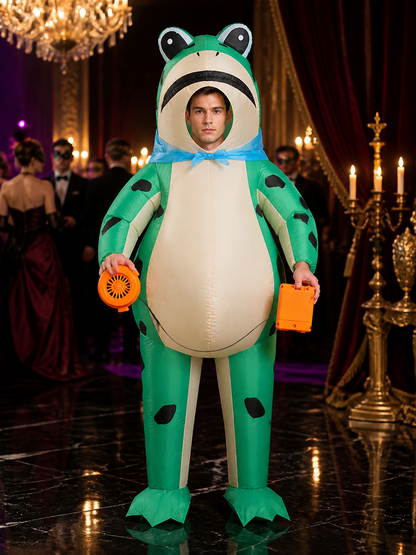 Inflatable Green Frog Costume With Blower, Halloween Party Outfit Costumes detail