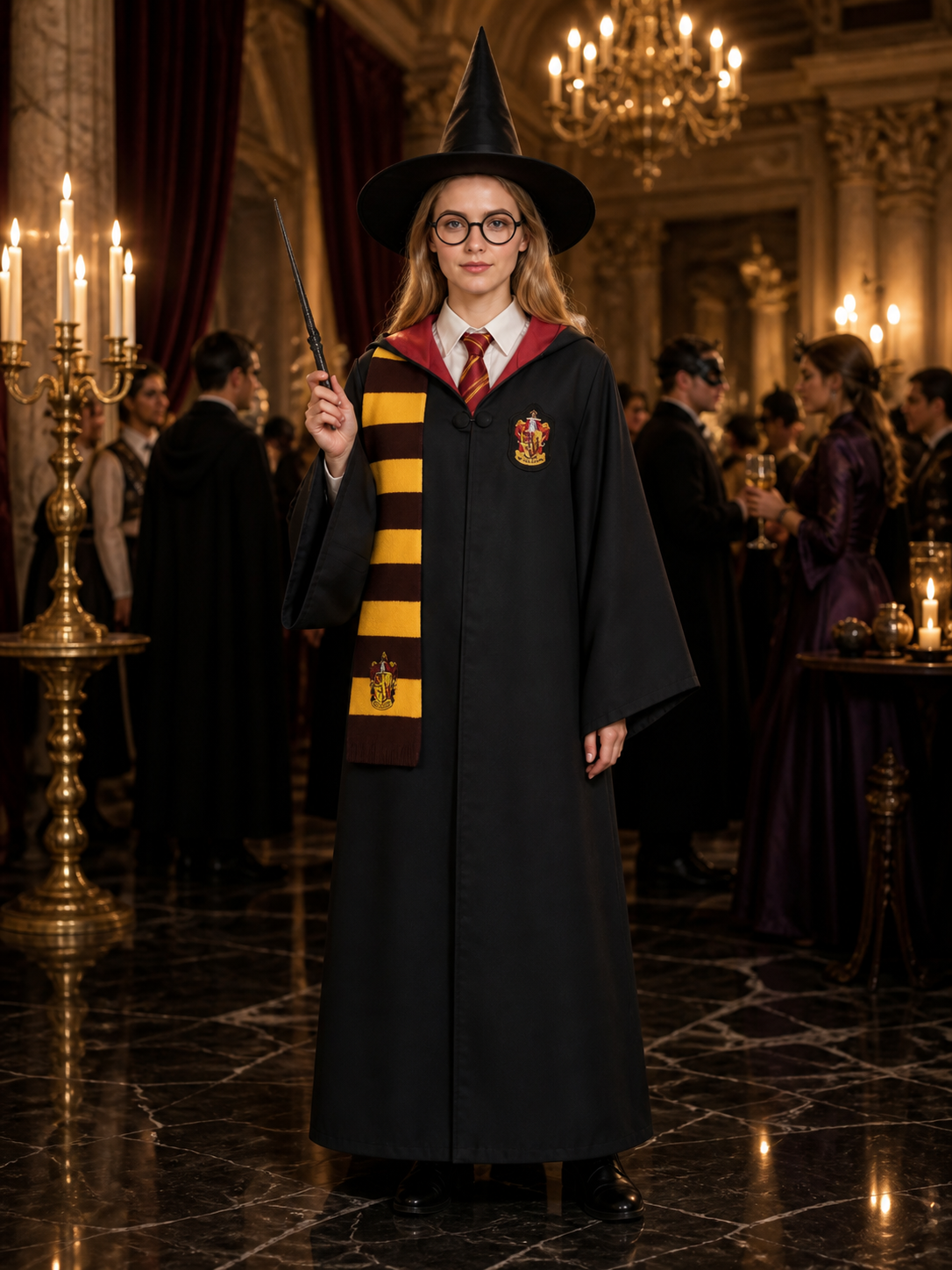 Gryffindor-Style Robe with Harry Potter Wand