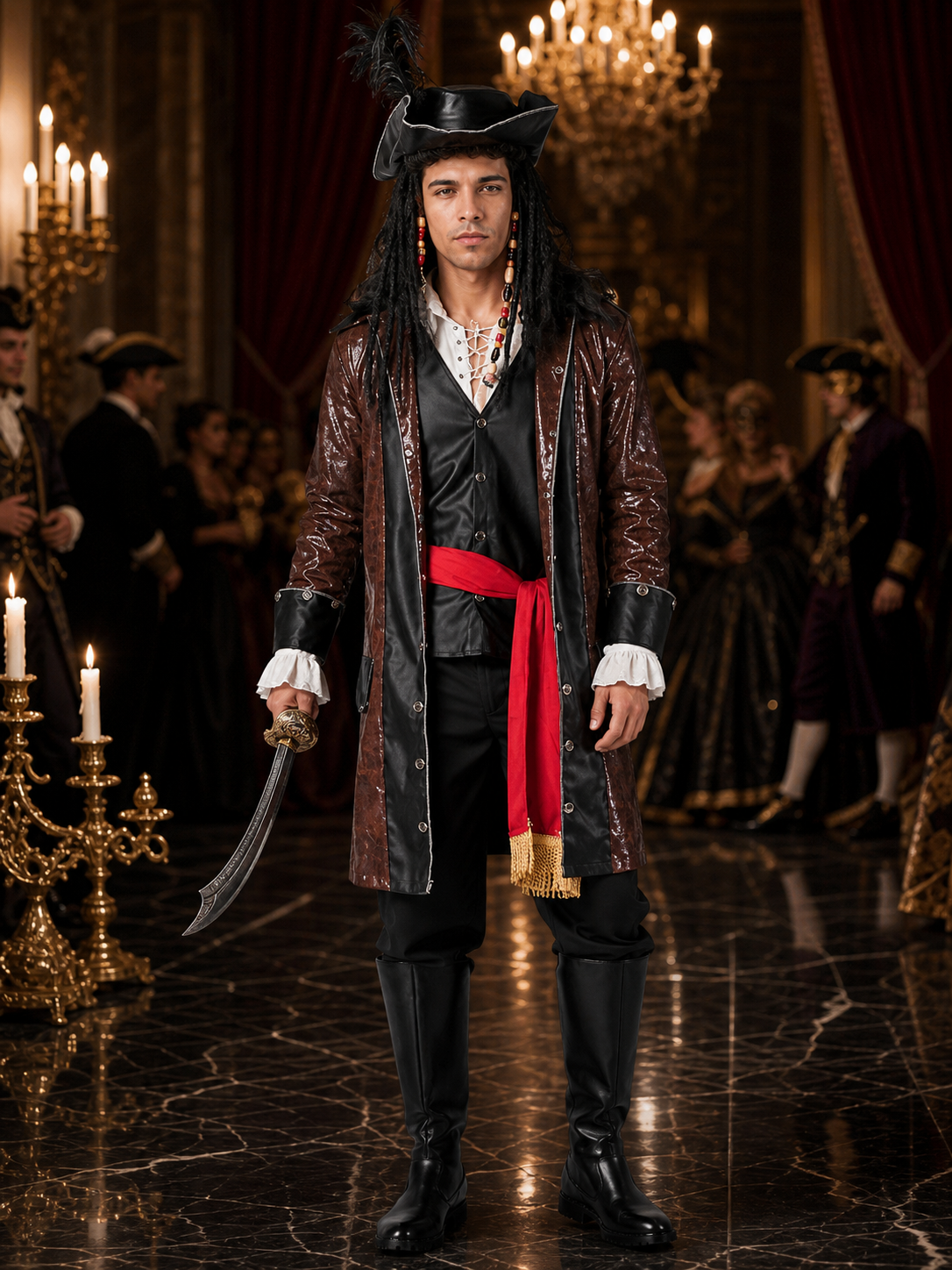 Retro-Style Pirate Costume for Cosplay and Halloween Costumes detail