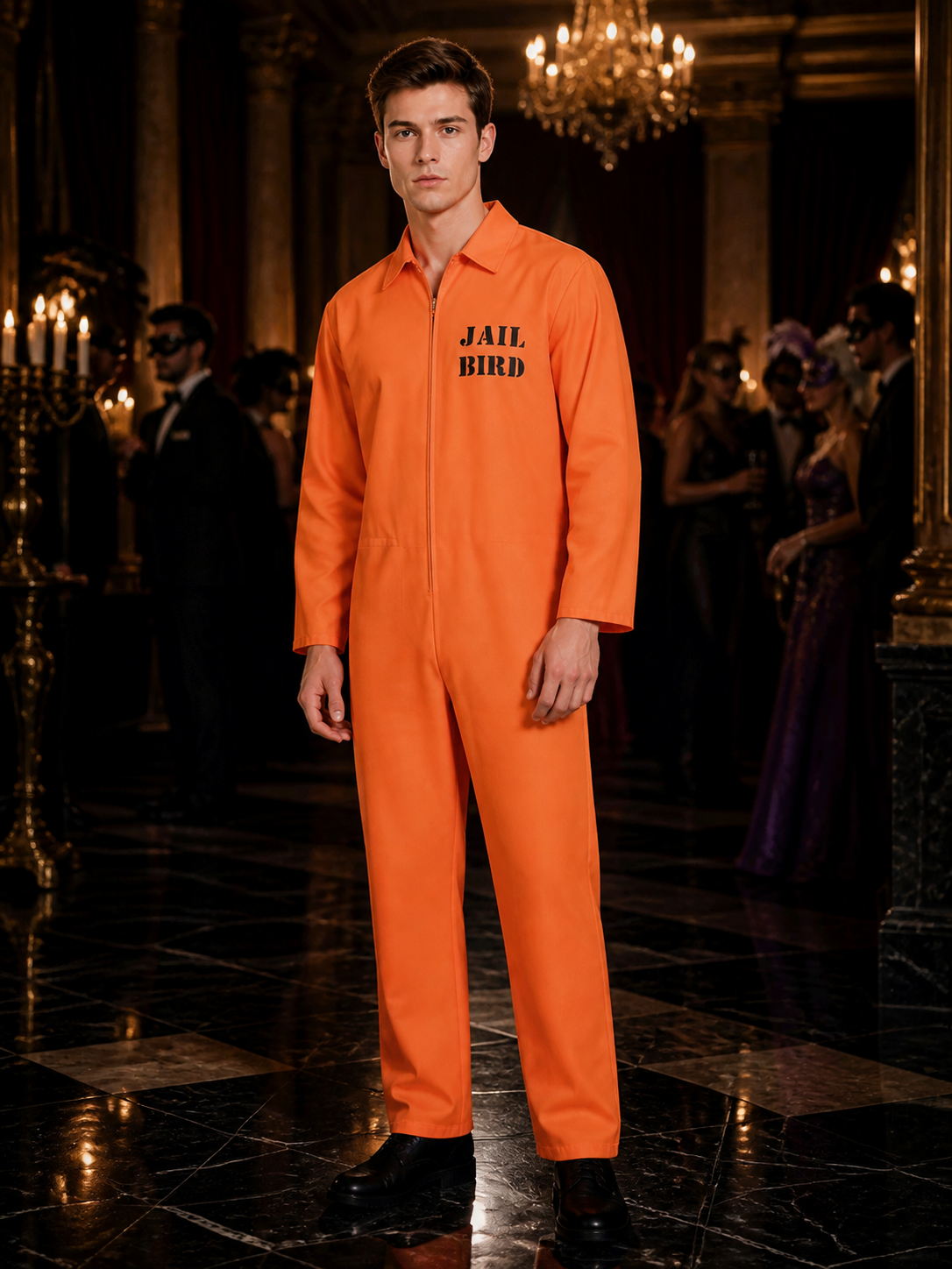 American Prisoner Jumpsuit for Cosplay and Halloween Costumes detail