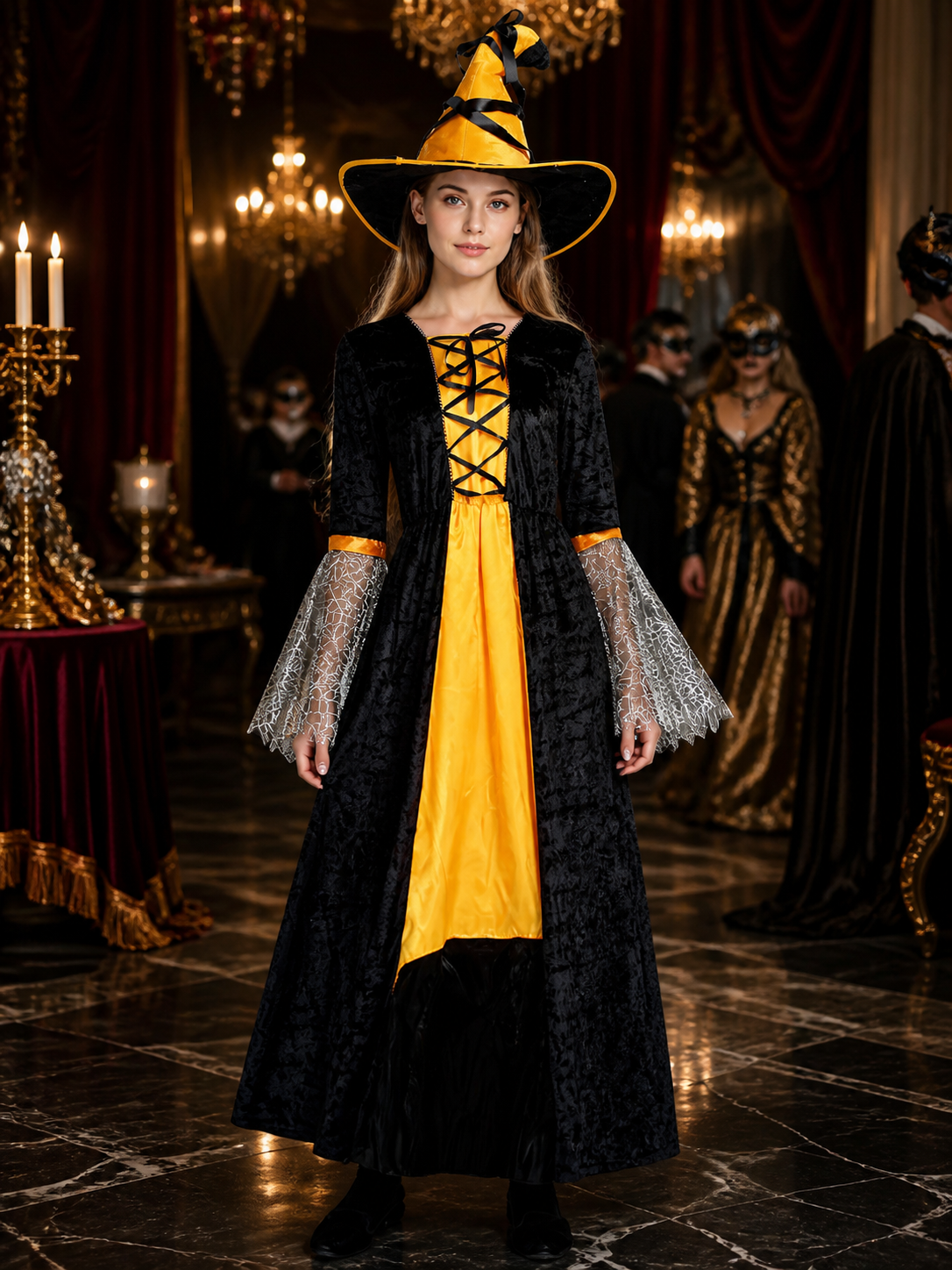 Witch Costume Dress with Hood for Halloween Costume Dresses detail