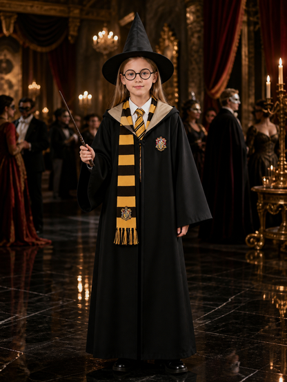 Hufflepuff Robe 7-Piece Cosplay Set for Halloween