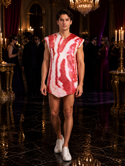 Unisex Adult Egg and Bacon Costume Bodysuit, Funny Food Party Outfit Costumes detail
