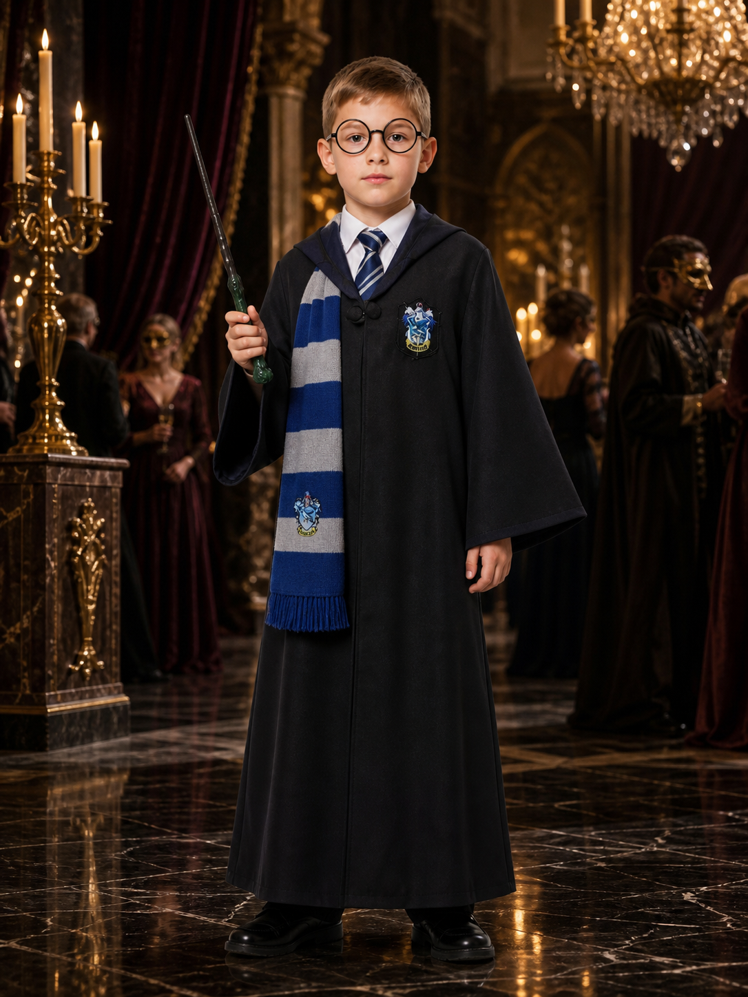 Harry Potter Ravenclaw Hooded Robe for Cosplay Costumes detail
