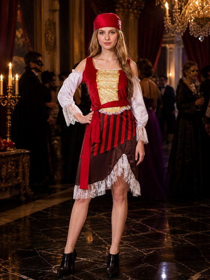 Halloween Pirate Costume in Jack Sparrow Style Costumes detail