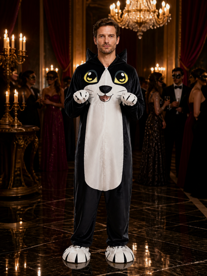 Inflatable Cat Halloween Costume Jumpsuit, Cartoon Animal Performance Outfit Costumes detail