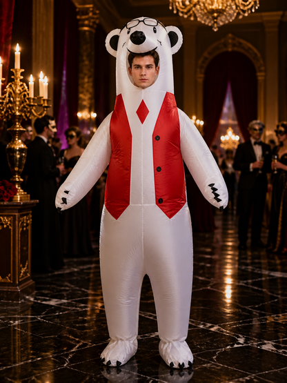 Cow Animal Jumpsuit Costume, Red Vest Black-and-White Halloween Outfit Costumes detail