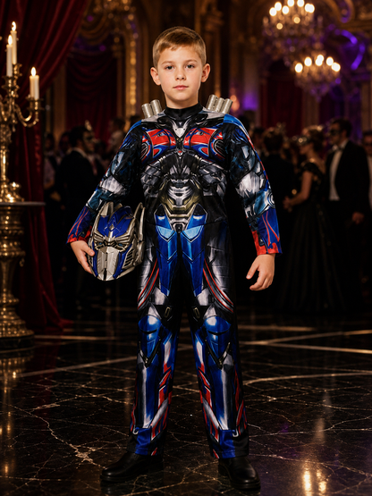 Kids Mechanical Robot Armor Bodysuit Costume with Matching Mask, Halloween Costume Masks detail