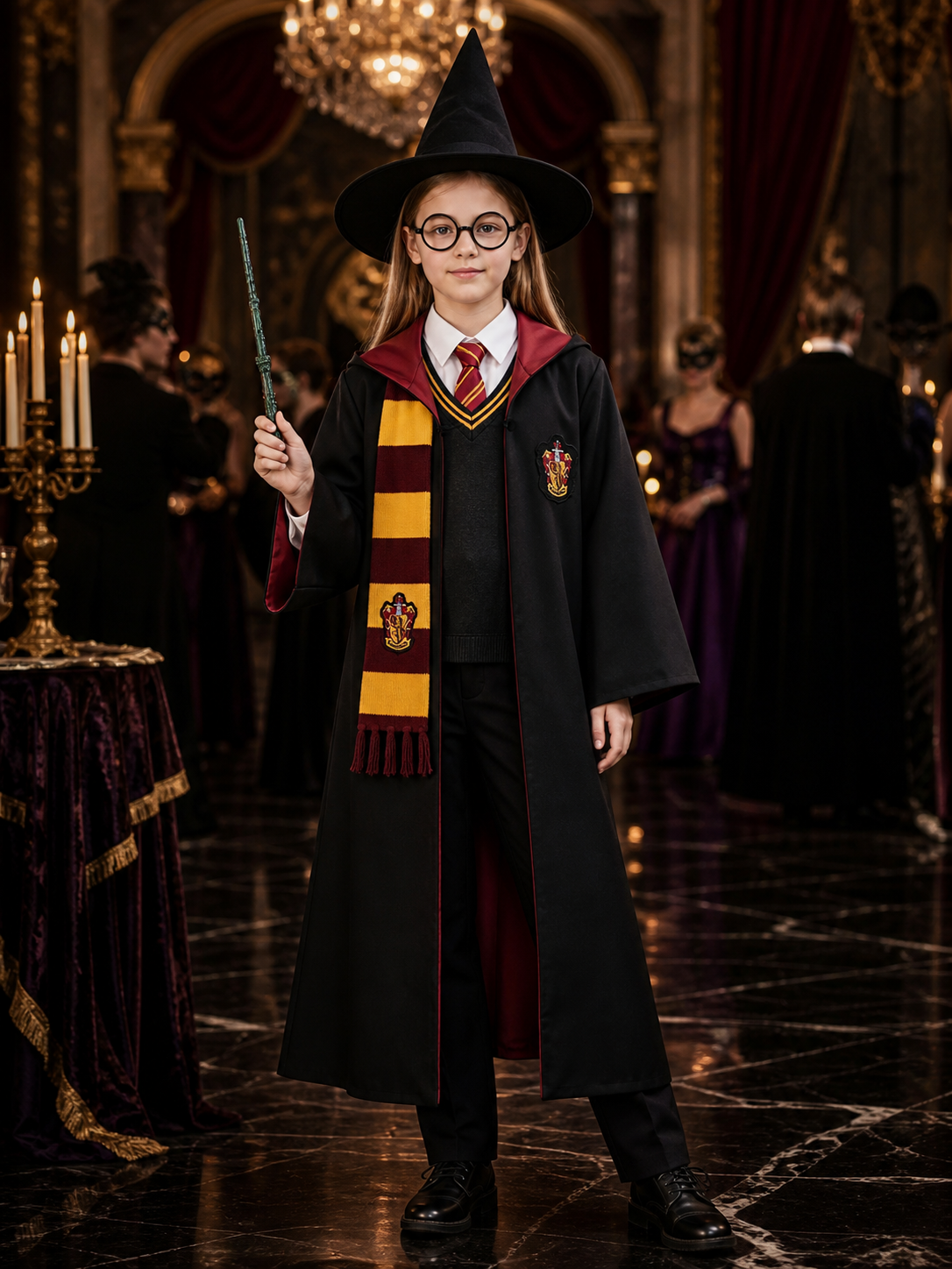 Wizard Robe for Cosplay with Hood and Hat Costume Headwear detail