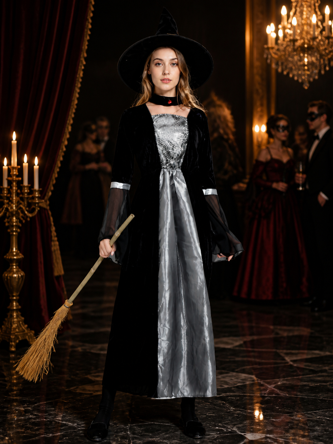 Witch Costume, Long Halloween Dress Costume Dresses detail