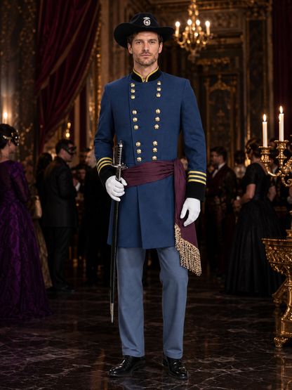 Navy-Style Pirate Captain Costume for Cosplay Costumes detail