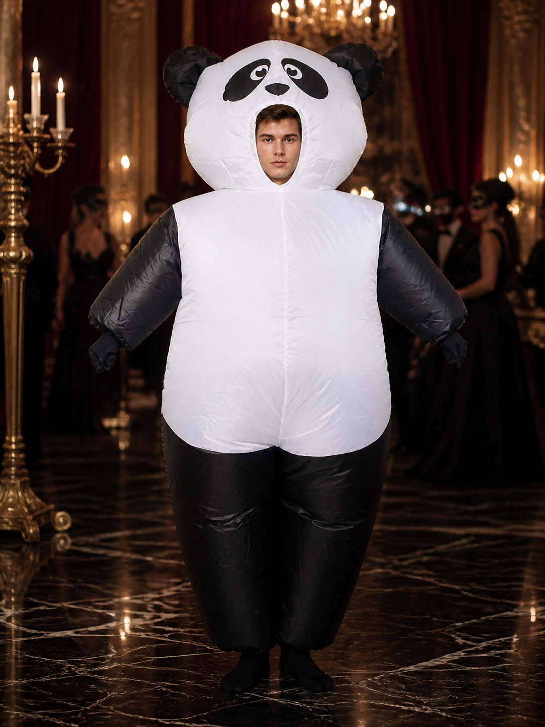 Inflatable Panda Costume Bodysuit for Adults, Funny Halloween Party Outfit