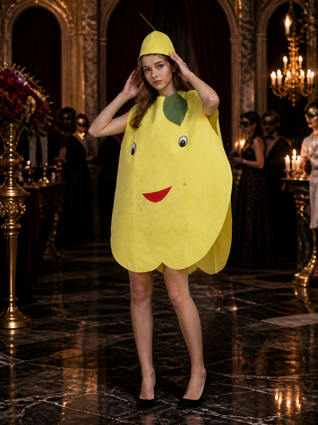 One-Piece Cartoon-Style Pear Costume for Performances Costumes detail