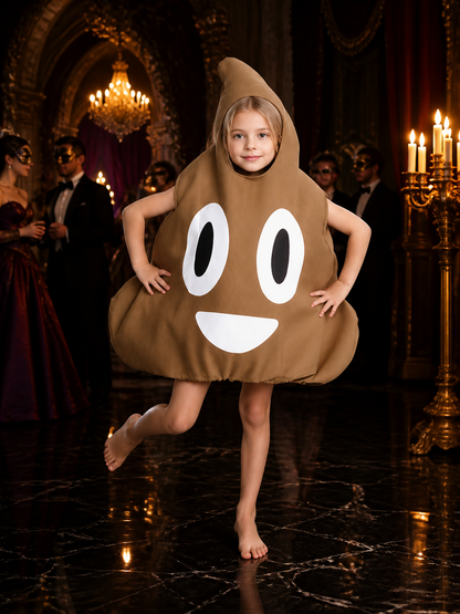 Brown Cartoon Poop Hooded Bodysuit Costume, Funny Halloween Party Outfit Costumes detail