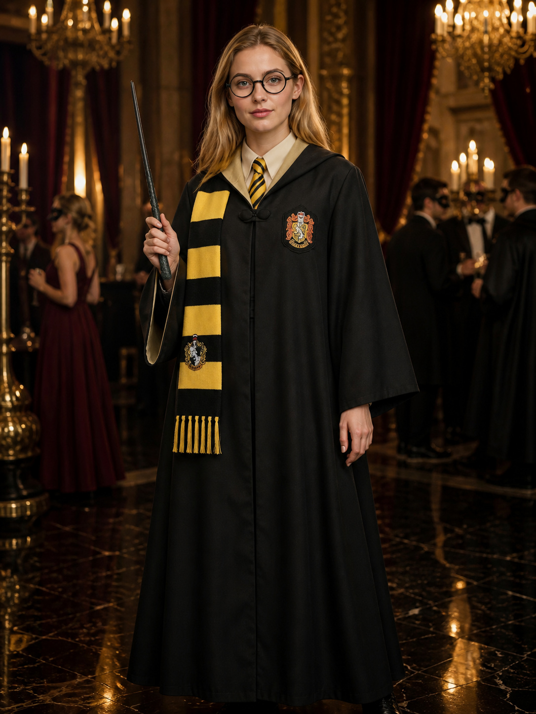 Hufflepuff Wizard Robe for Halloween Cosplay Costumes detail