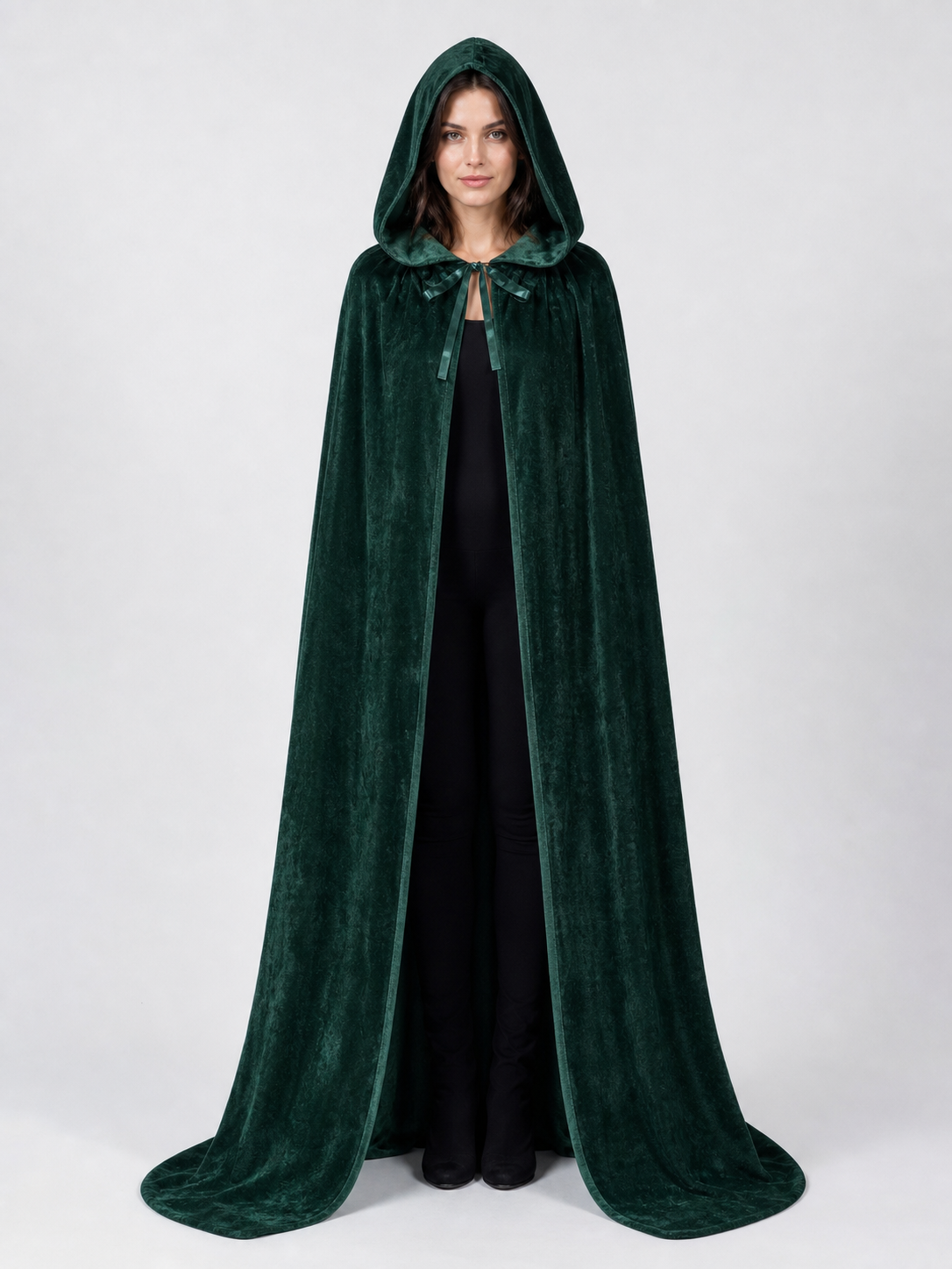 Green Gothic Carnival Cloak with Hood