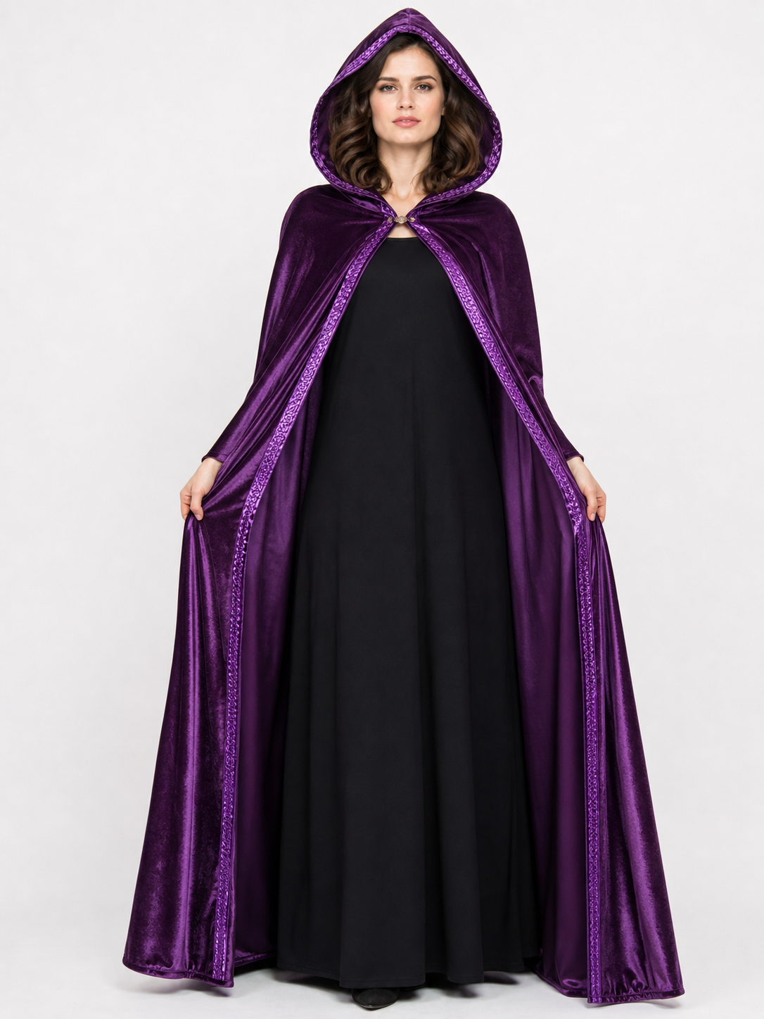 Purple Hooded Costume Cloak