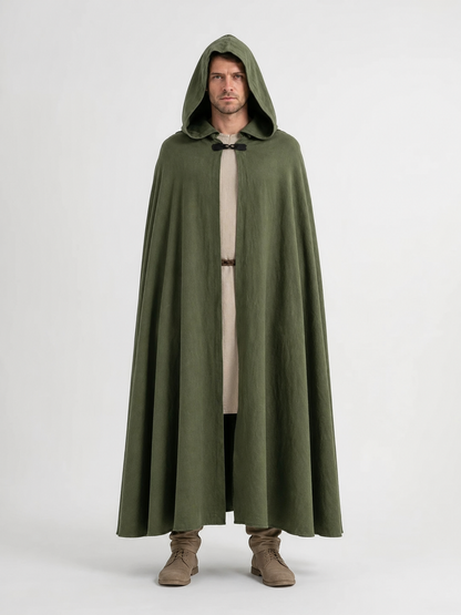 Long Green Hooded Carnival Cloak