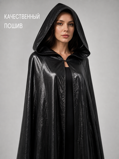 Black Gothic Hooded Carnival Cloak