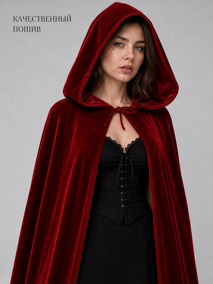 Red Hooded Carnival Cloak for Cosplay
