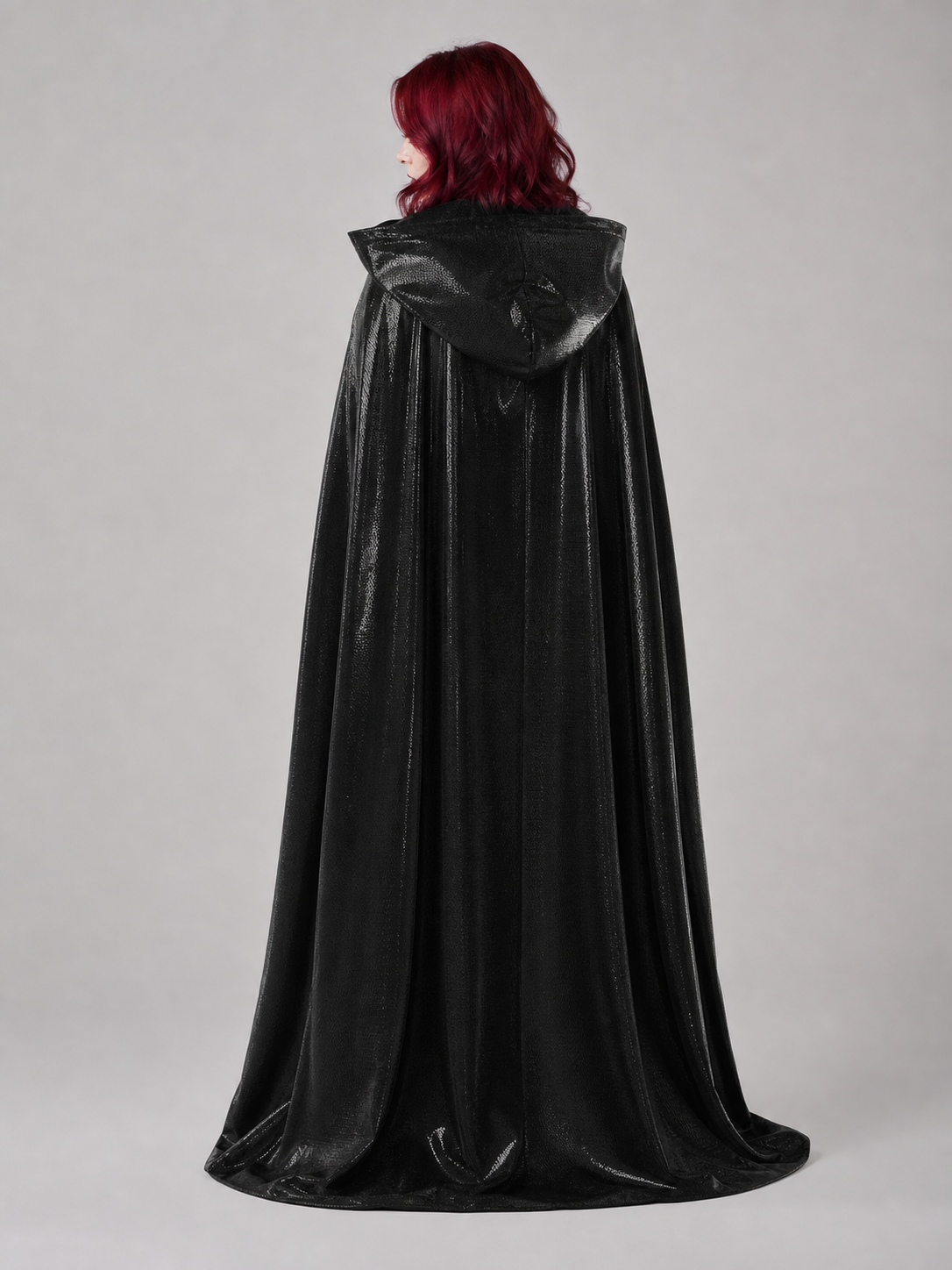 Black Gothic Hooded Carnival Cloak