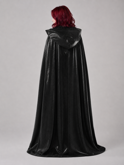 Black Gothic Hooded Carnival Cloak