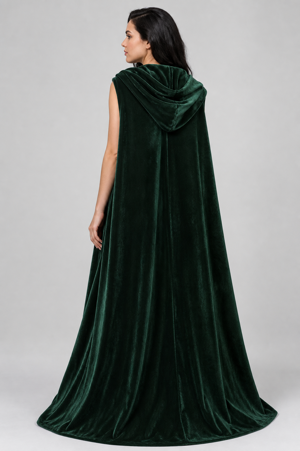 Hooded Dark Green Costume Cloak