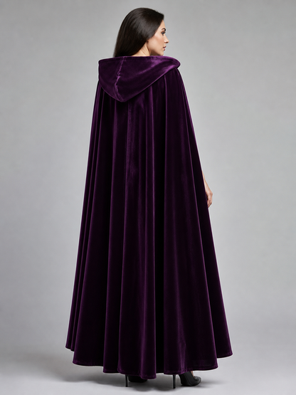 Purple Hooded Costume Cloak