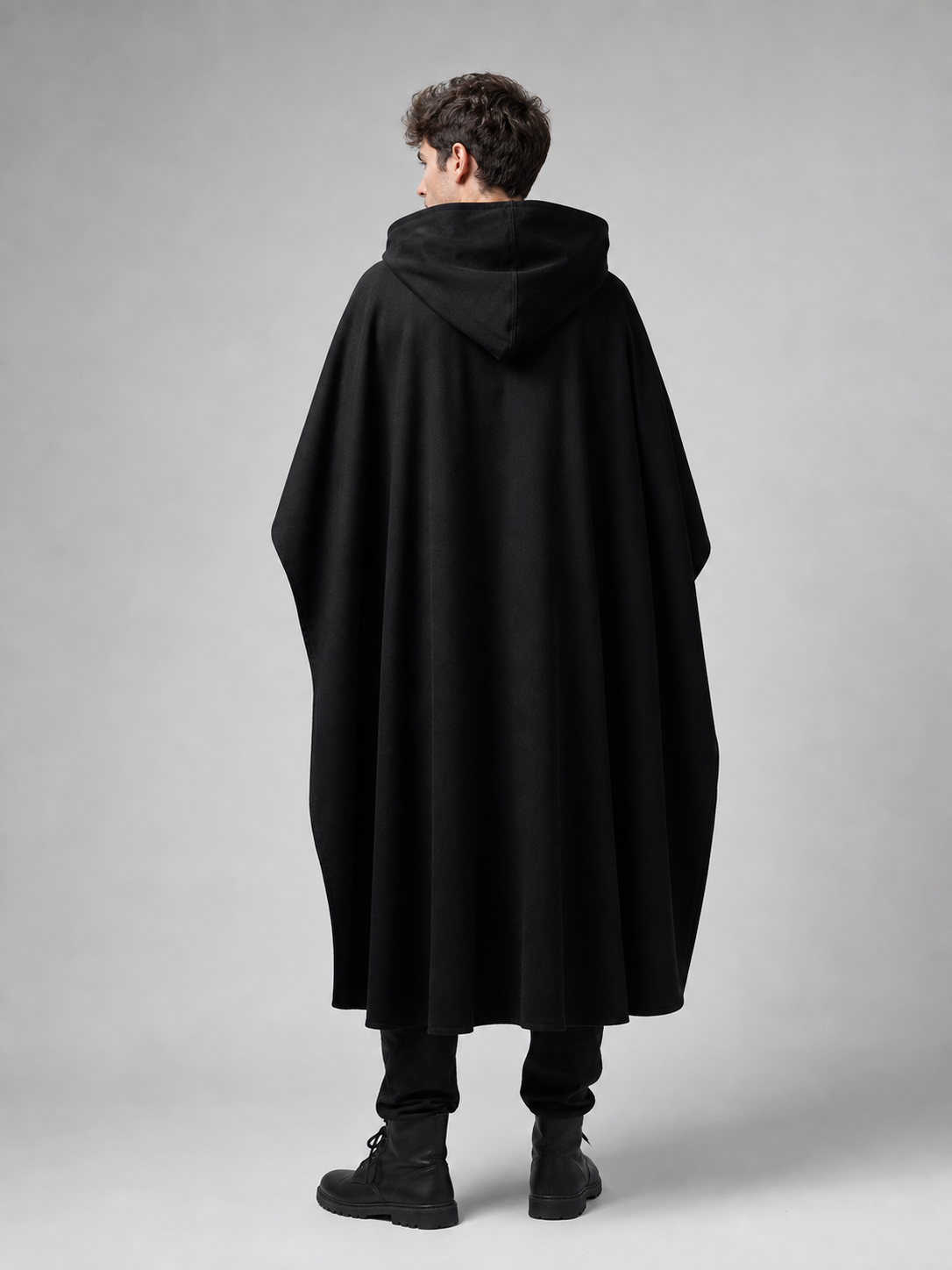 Black hooded carnival cloak, medieval