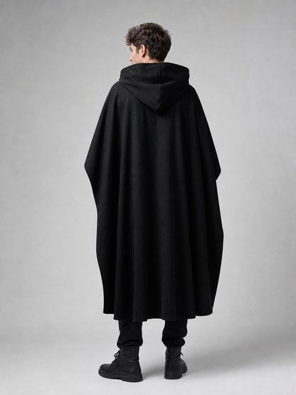 Black hooded carnival cloak, medieval