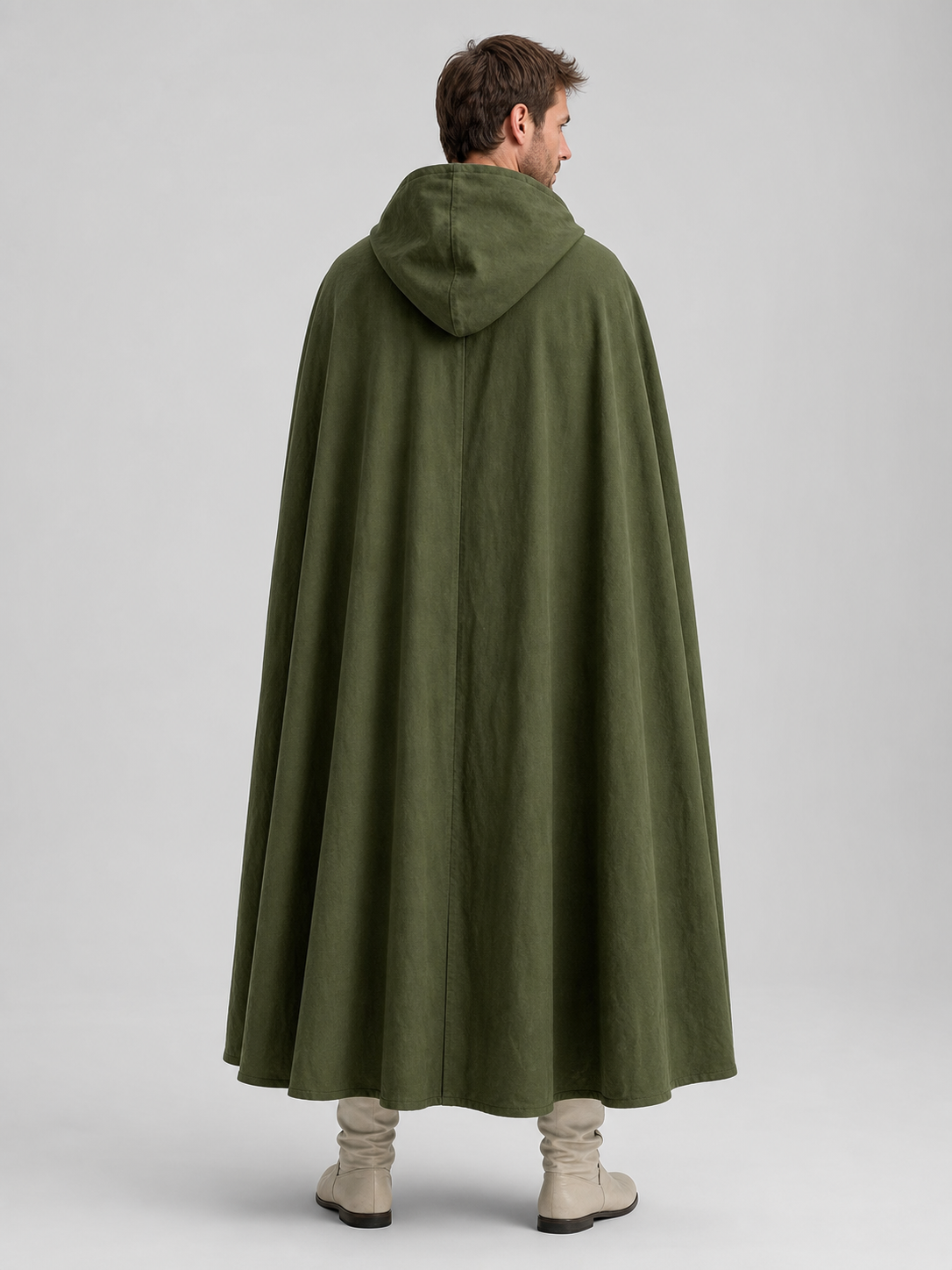 Long Green Hooded Carnival Cloak