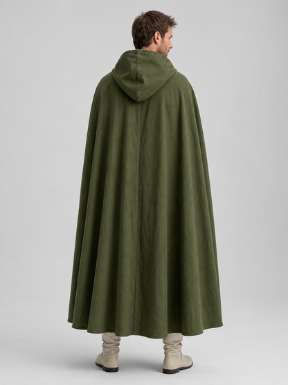 Long Green Hooded Carnival Cloak