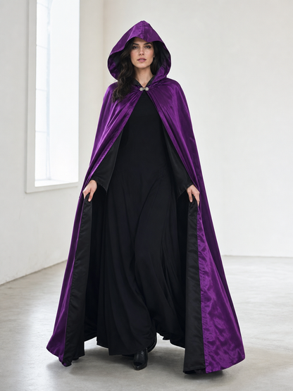 Purple Hooded Costume Cloak