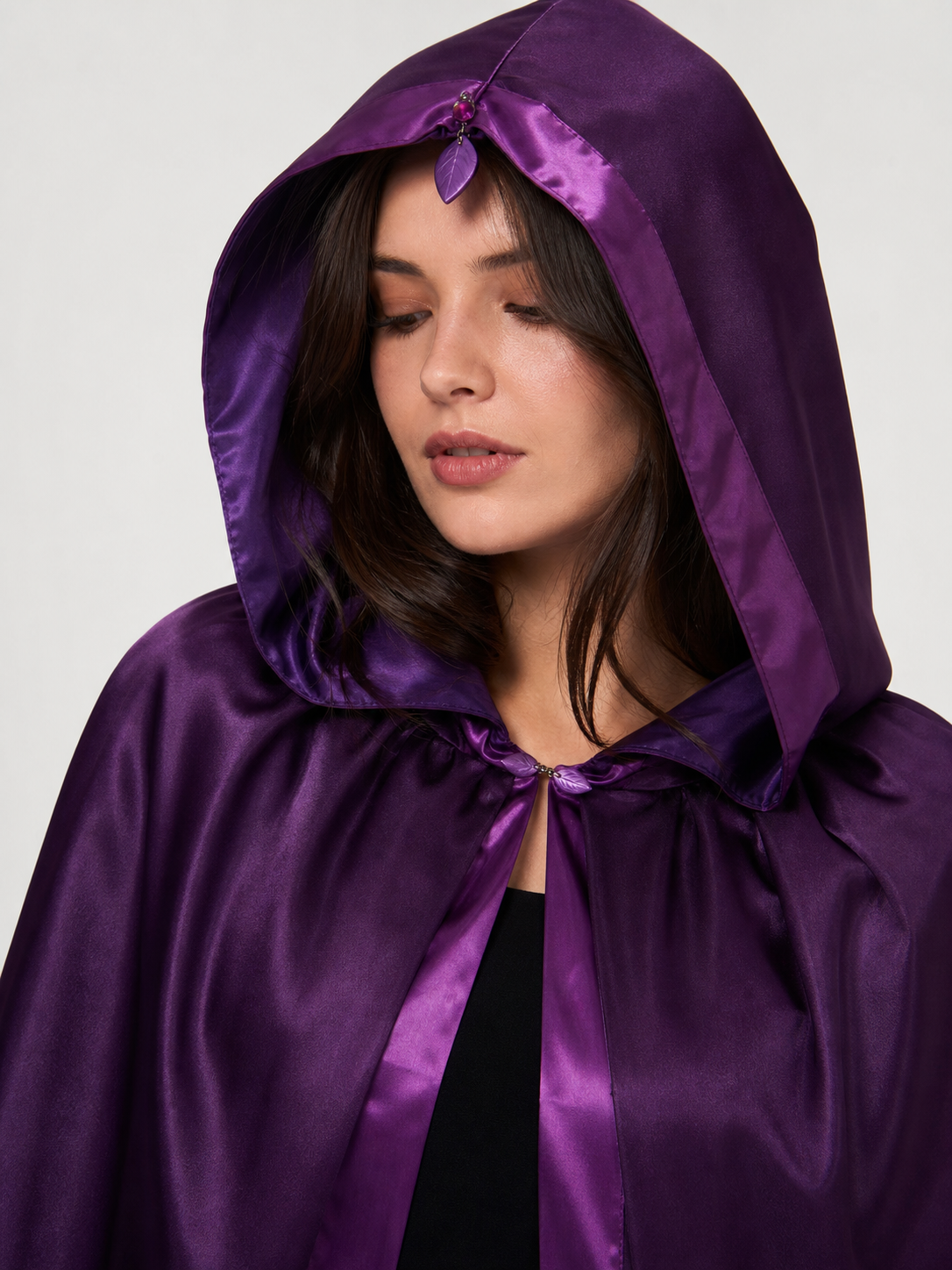 Purple Hooded Costume Cloak