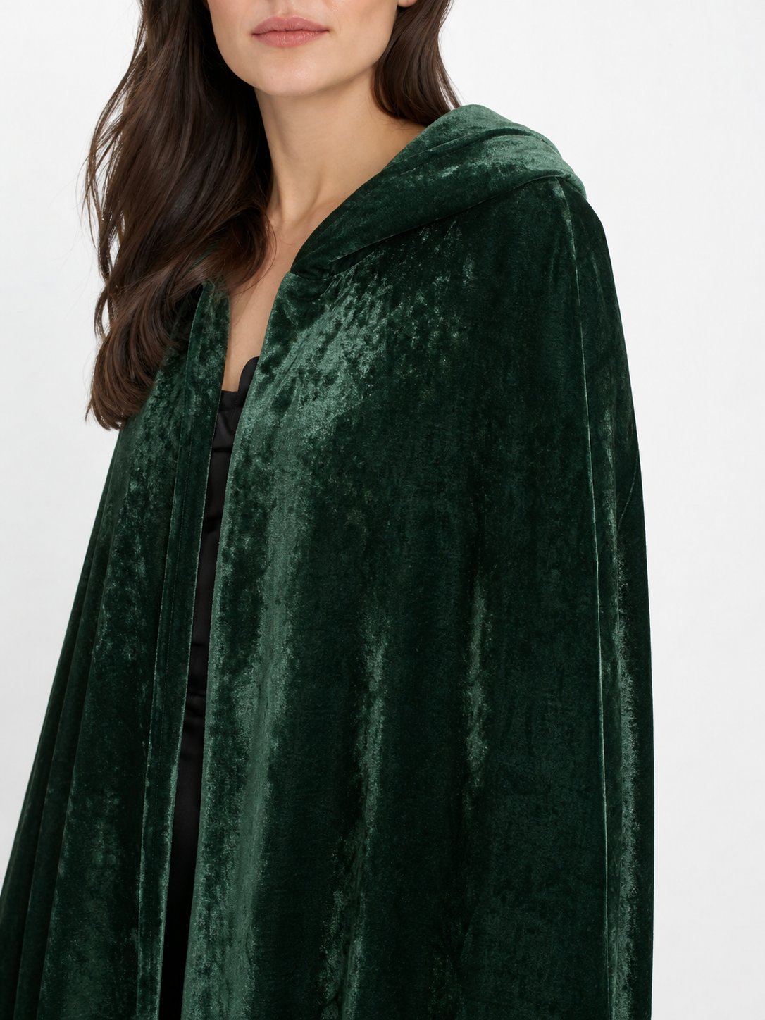 Hooded Dark Green Costume Cloak