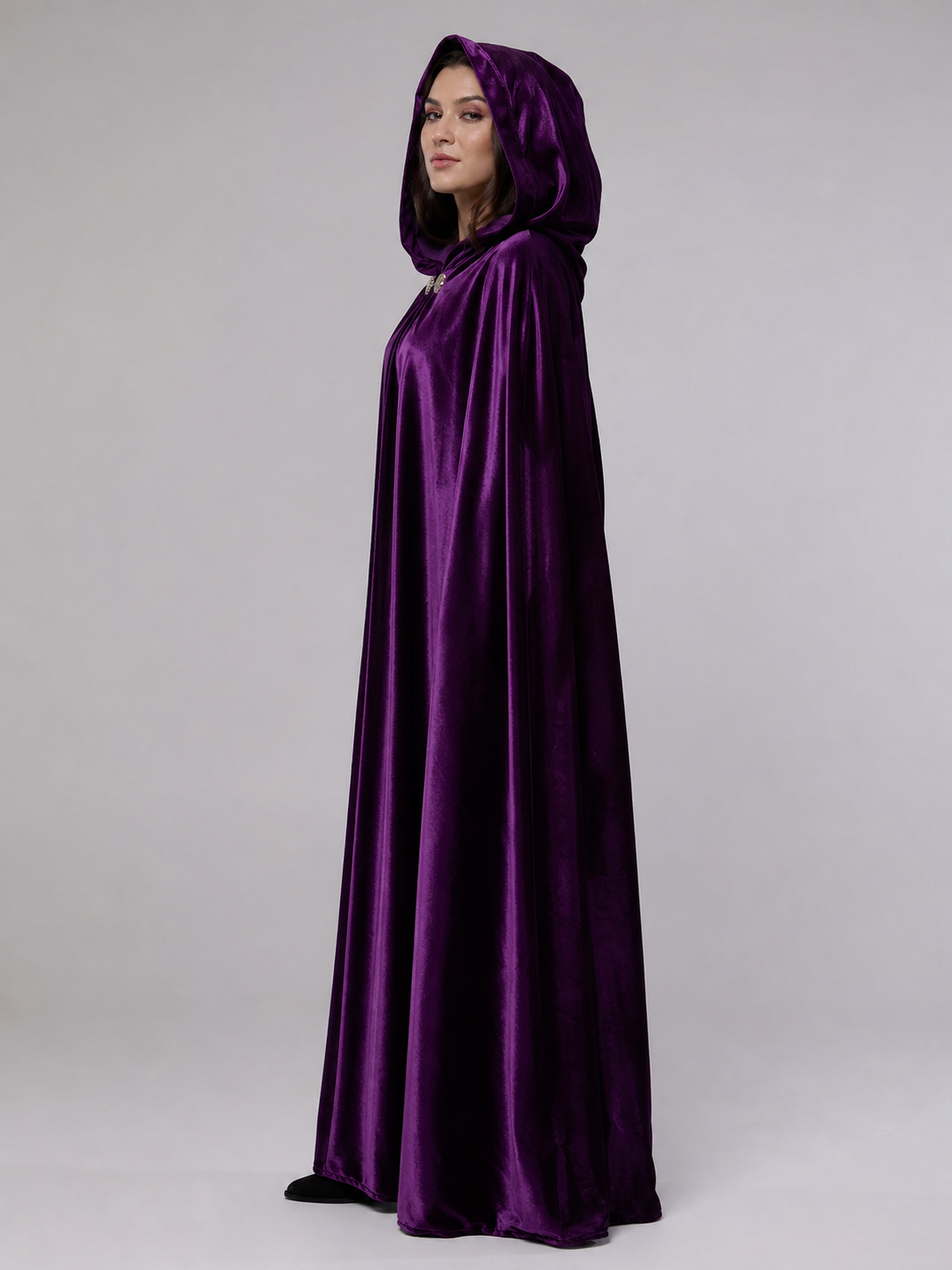 Purple Hooded Costume Cloak