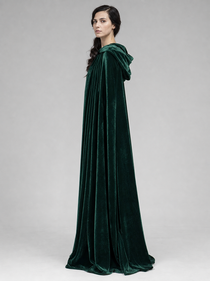 Hooded Dark Green Costume Cloak