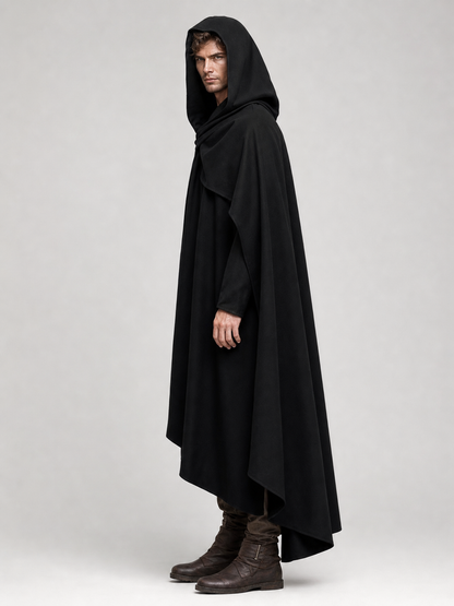 Black hooded carnival cloak, medieval