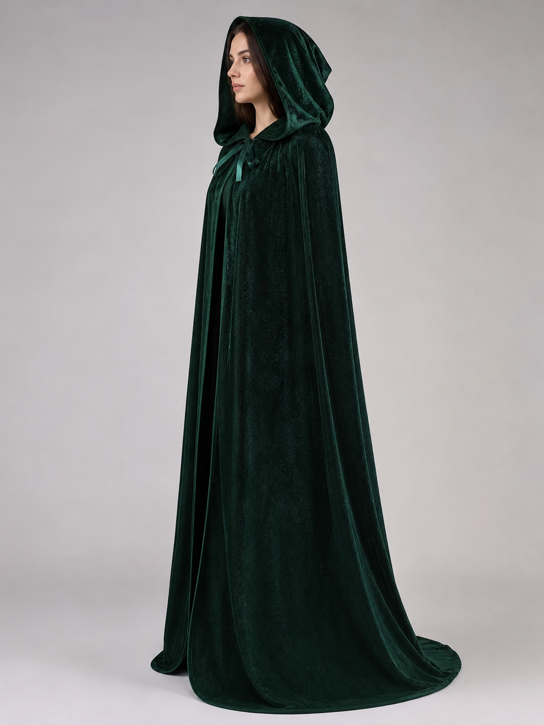 Green Gothic Carnival Cloak with Hood