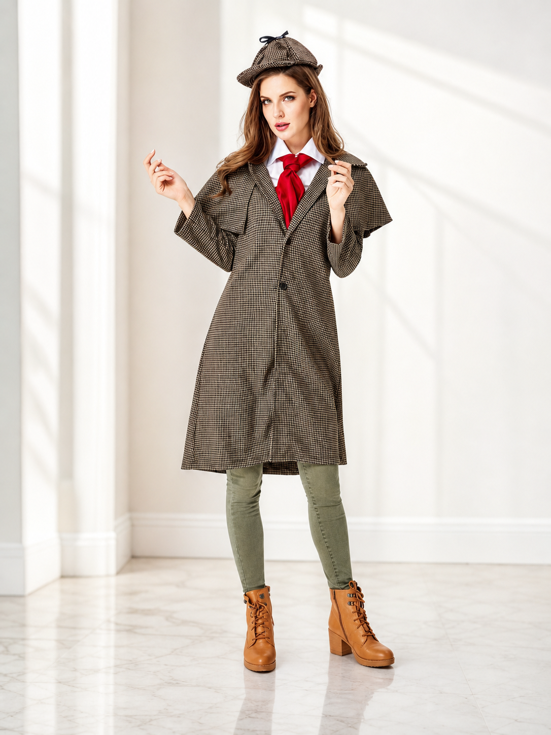 Sherlock Holmes-style detective costume with cap